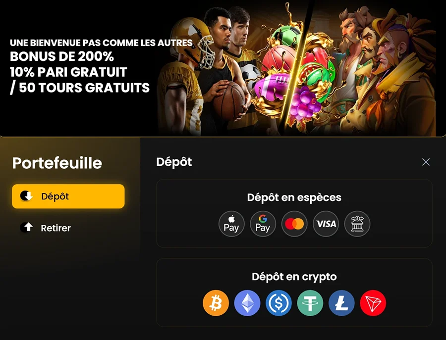 Casino 29Black Dépôts et retraits